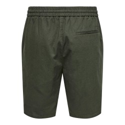 ONLY & SONS Linus Loose Hør Shorts - Olive Night