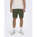 ONLY & SONS Linus Loose Hør Shorts - Olive Night