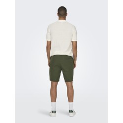 ONLY & SONS Linus Loose Hør Shorts - Olive Night
