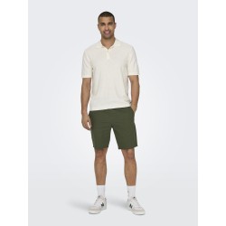 ONLY & SONS Linus Loose Hør Shorts - Olive Night