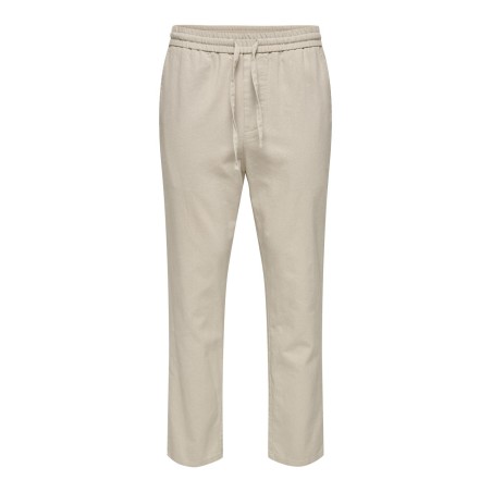 ONLY & SONS Linus Crop Hør Bukser - Silver Linning