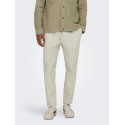 ONLY & SONS Linus Crop Hør Bukser - Silver Linning