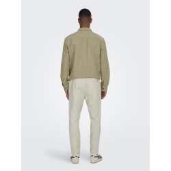 ONLY & SONS Linus Crop Hør Bukser - Silver Linning