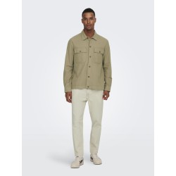 ONLY & SONS Linus Crop Hør Bukser - Silver Linning