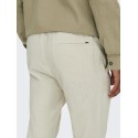 ONLY & SONS Linus Crop Hør Bukser - Silver Linning