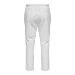 ONLY & SONS Linus Crop Hør Bukser - Bright White
