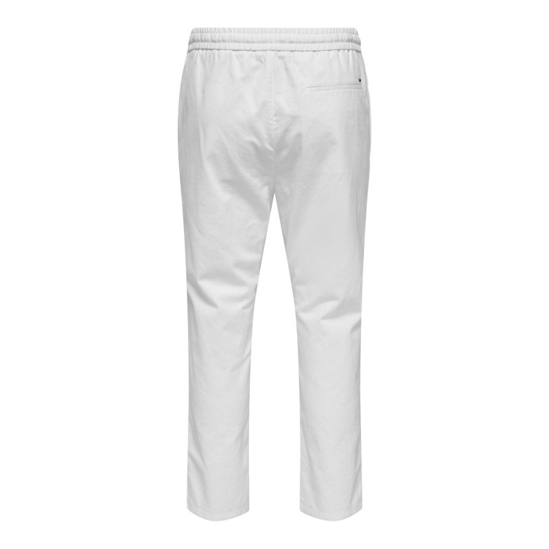 ONLY & SONS Linus Crop Hør Bukser - Bright White