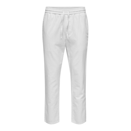 ONLY & SONS Linus Crop Hør Bukser - Bright White