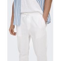 ONLY & SONS Linus Crop Hør Bukser - Bright White