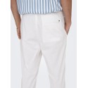 ONLY & SONS Linus Crop Hør Bukser - Bright White