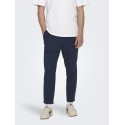 ONLY & SONS Linus Crop Hør Bukser - Dark Navy