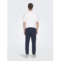 ONLY & SONS Linus Crop Hør Bukser - Dark Navy