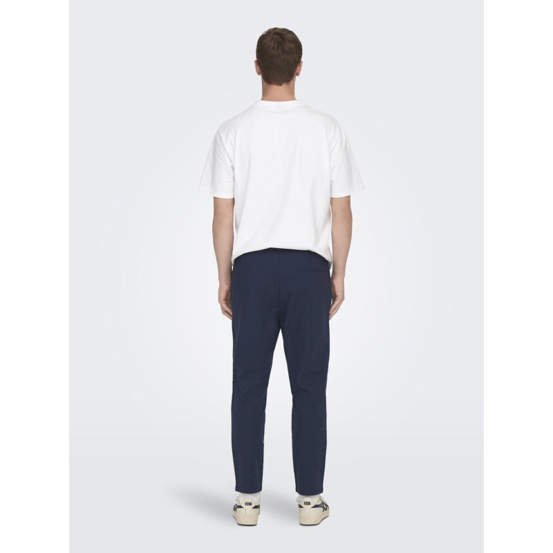 ONLY & SONS Linus Crop Hør Bukser - Dark Navy