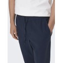 ONLY & SONS Linus Crop Hør Bukser - Dark Navy