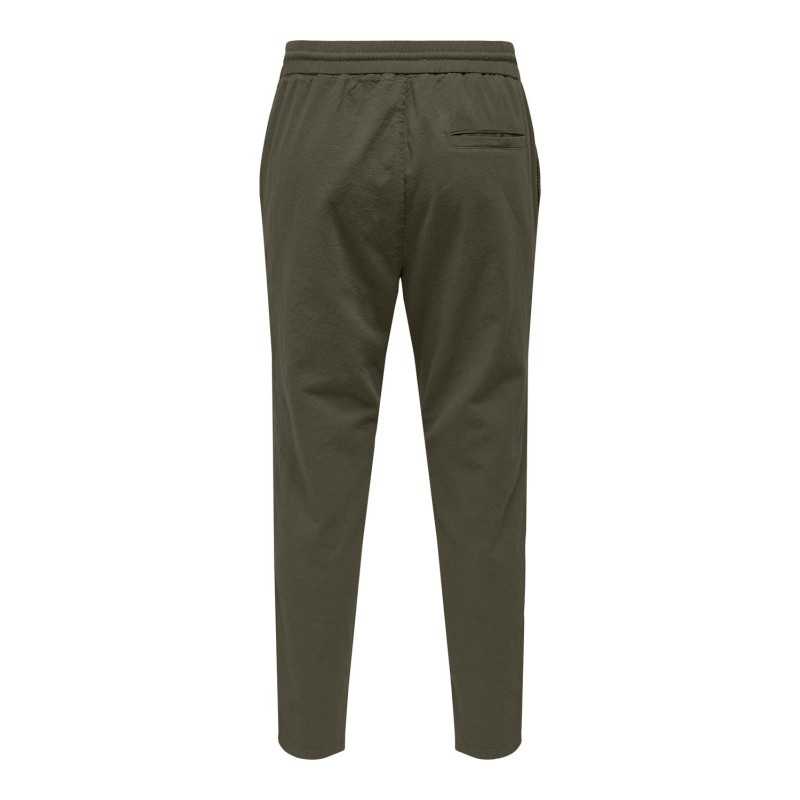ONLY & SONS Linus Crop Hør Bukser - Olive Night