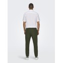 ONLY & SONS Linus Crop Hør Bukser - Olive Night