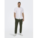 ONLY & SONS Linus Crop Hør Bukser - Olive Night