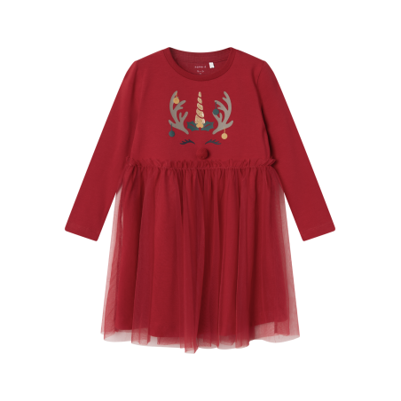 NAME IT Rjul Langærmet Kjole - Jester Red