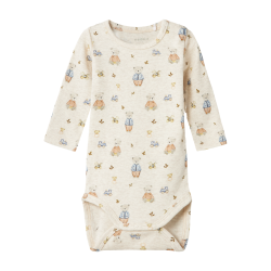 NAME IT Rokortærmeto M Langærmet Body - Peyote Melange