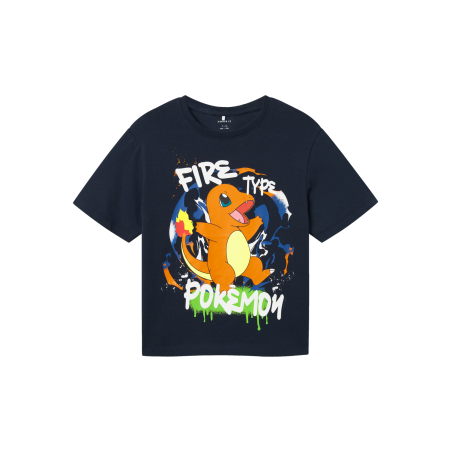 NAME IT Nkmode Pokemon Kortærmet Nreg Top Box Sky - Dark Sapphire