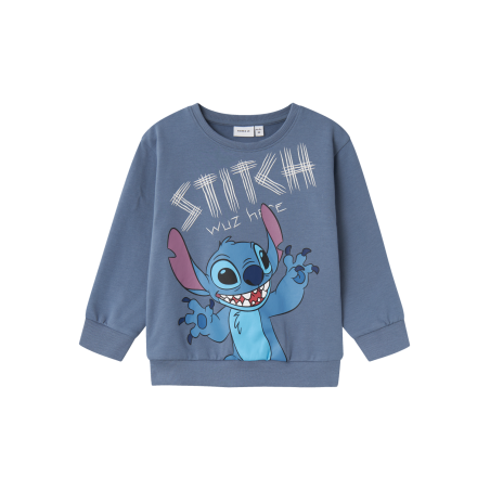 NAME IT Neil Stitch Nreg Sweat Bru Wdi - Flint Stone