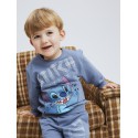 NAME IT Neil Stitch Nreg Sweat Bru Wdi - Flint Stone