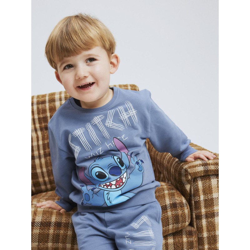 NAME IT Neil Stitch Nreg Sweat Bru Wdi - Flint Stone