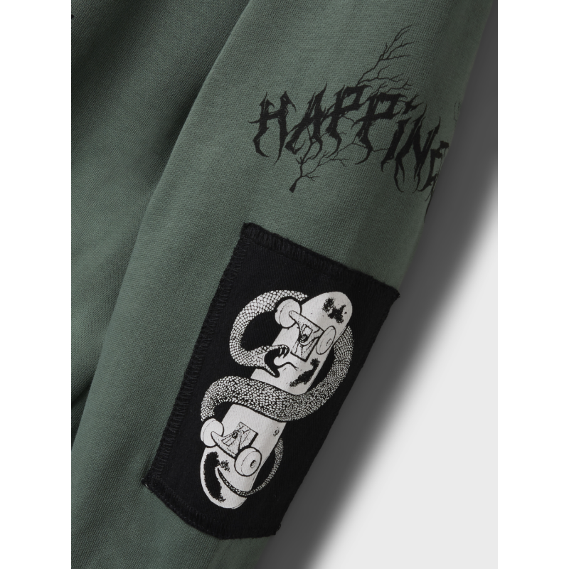 NAME IT Nkmstroels Langærmet Rlx Sweat Wh Bru - Dark Forest