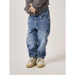 NAME IT Silas Tapered Aop Jeans 2240-Be S - Medium Blue Denim