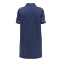 ONLY Capri S/S But Pocket Denim Kjole Cro - Dark Blue Denim
