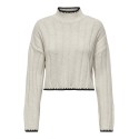 ONLY Chick Stitch Langærmet Highneck Knt - Pumice Stone