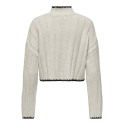 ONLY Chick Stitch Langærmet Highneck Knt - Pumice Stone