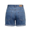 ONLY Vega Højtaljede Mom Denim Korts - Medium Blue Denim