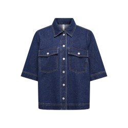 ONLY Belle Denim Skjorte - Dark Blue Denim