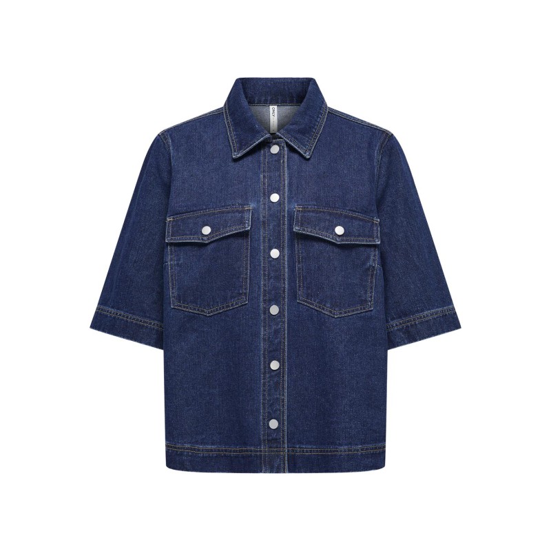 ONLY Belle Denim Skjorte - Dark Blue Denim