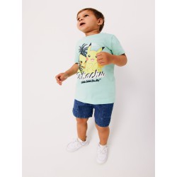 NAME IT Matinis Pokemon Kortærmet Top Box Sky - Yucca