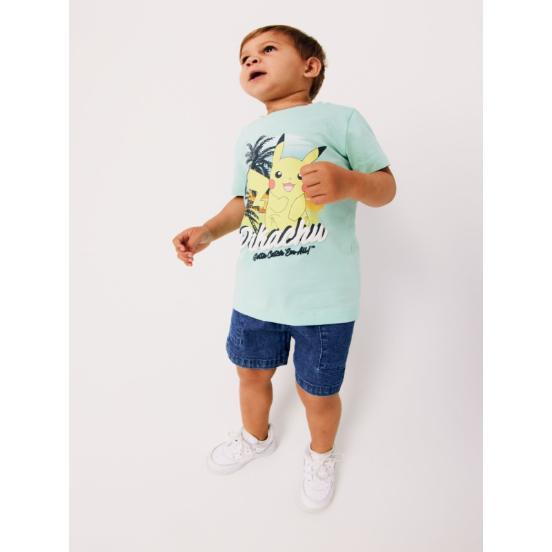 NAME IT Matinis Pokemon Kortærmet Top Box Sky - Yucca