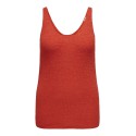 ONLY CARMAKOMA Sunny Sl Rib V-Neck Knt - Fiesta