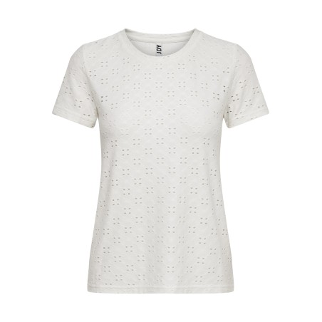 JDY Cathinka S/S Tag Top Jrs - Cloud Dancer