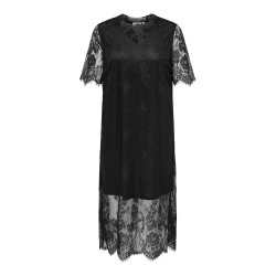 ONLY CARMAKOMA Everlyn 2/4 Lace Calf Kjole Vævet - Sort