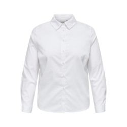 ONLY CARMAKOMA Stretchy Life Langærmet Shirt Vævet - Cloud Dancer