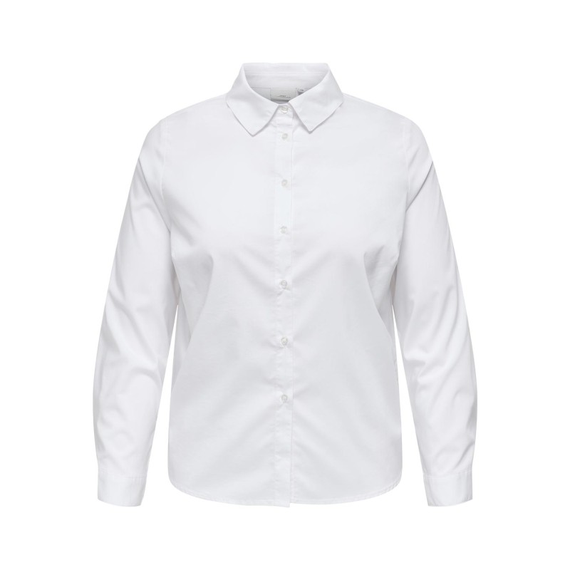 ONLY CARMAKOMA Stretchy Life Langærmet Shirt Vævet - Cloud Dancer