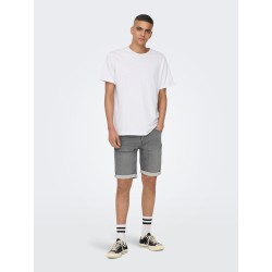 ONLY & SONS Ply Denim Shorts - Grey Denim