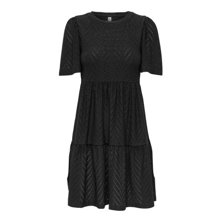 JDY Carla Cathinka Broderi Kjole - Sort