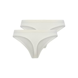 ONLY Danika Ribbed Badge 2-Pak G-Streng - Cloud Dancer