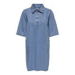 ONLY Gry S/S Denim Kjole - Light Blue Denim