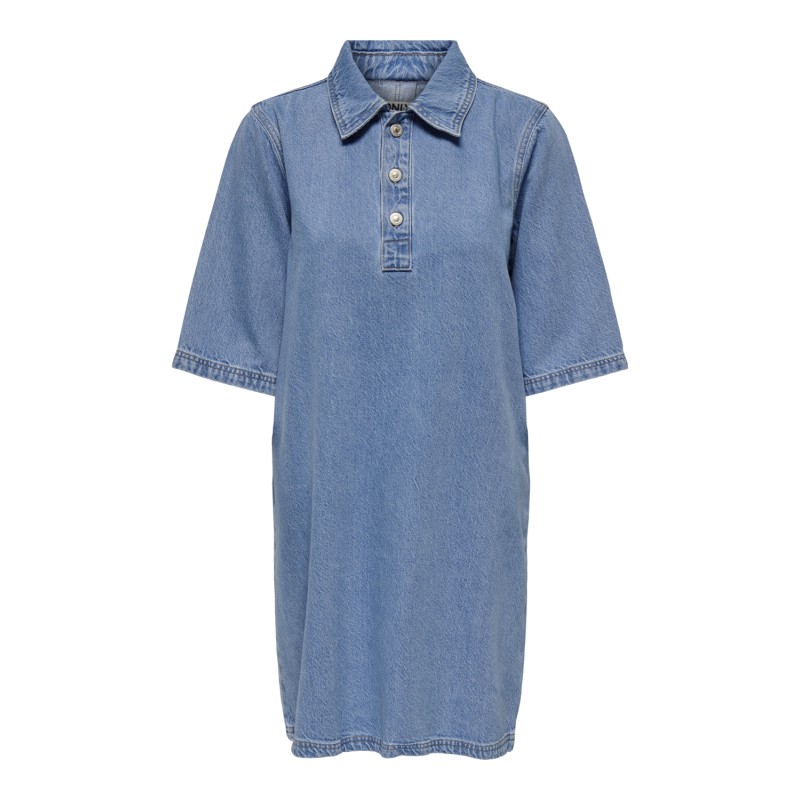 ONLY Gry S/S Denim Kjole - Light Blue Denim