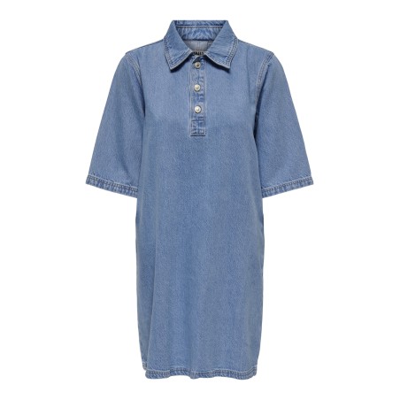 ONLY Gry S/S Denim Kjole - Light Blue Denim