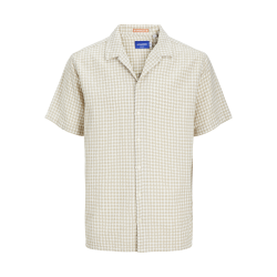JACK & JONES Jorluke Dobby Check Shirt Kortærmet Pls - Fields Of Rye