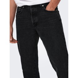 ONLY & SONS Onsedge Straight Black 6985 Tai Denim - Sort Denim